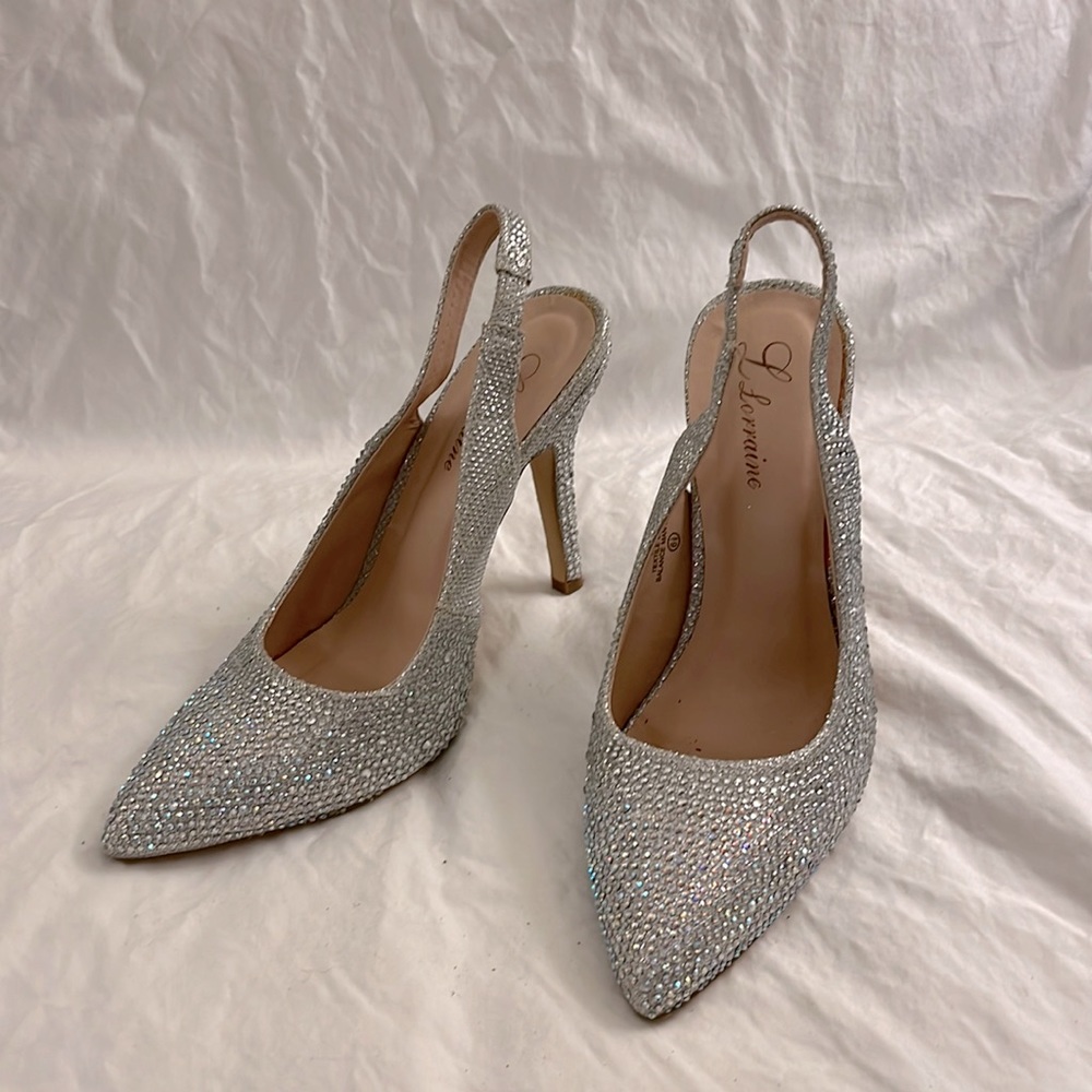 Sparkly Rhinestone sling back high heels
